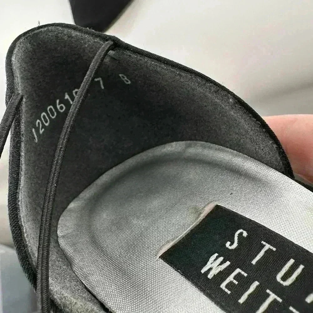Stuart Weitzman heels 7 black gem mother of the bride formal party holiday